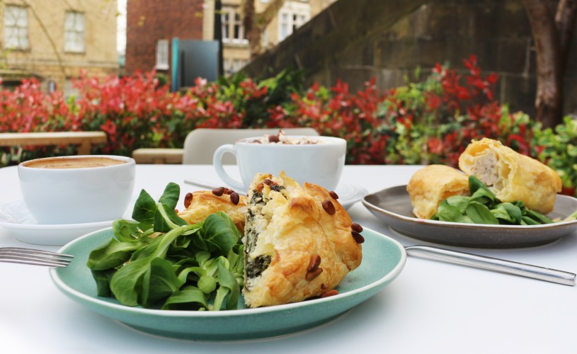 Al fresco lunch dishes at St George's Bristol Cafe